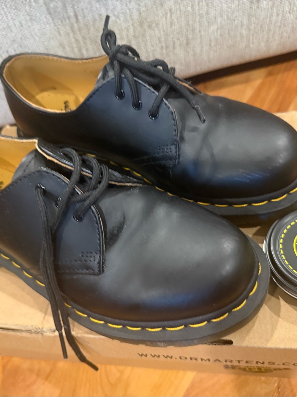 Doc Martens Black Leather US Mens 6/ US Womens-1461 Oxford Smooth Leather